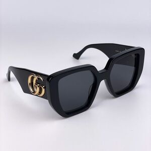BRAND NEW Gucci GG0956S 003 Oversized Black Grey LOGO Women Sunglasses